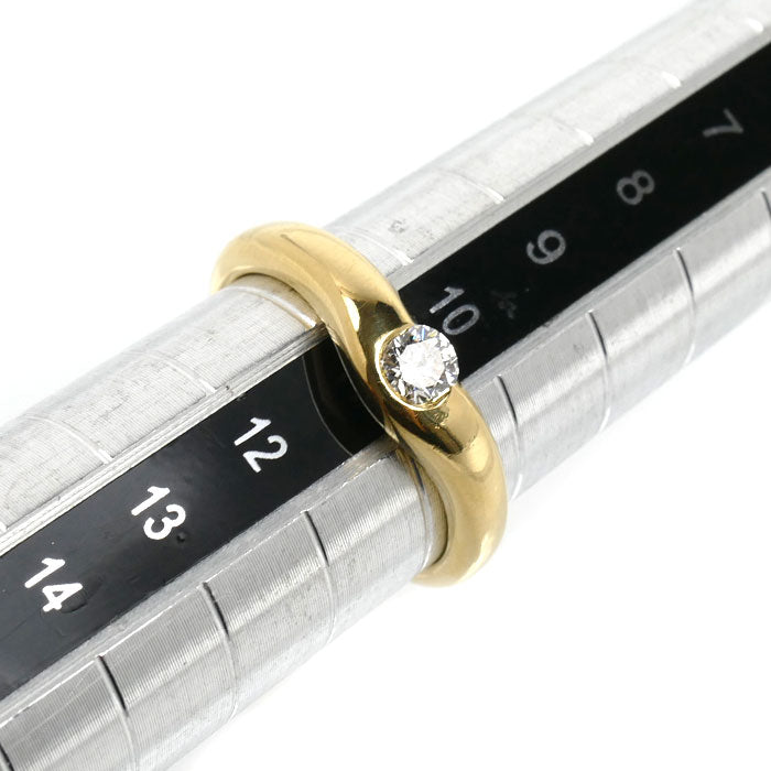 TIFFANY&Co. ティファニー K18YG イエローゴールド カーブドバンド リング・指輪 ダイヤモンド 10.5号 4.0g レディース【中古】