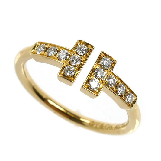 TIFFANY&Co. ティファニー K18YG イエローゴールド Tワイヤー リング・指輪 60147102 ダイヤモンド 7.5号 2.3g レディース【中古】