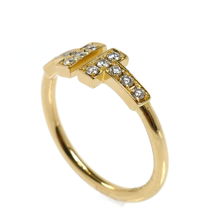 TIFFANY&Co. ティファニー K18YG イエローゴールド Tワイヤー リング・指輪 60147102 ダイヤモンド 7.5号 2.3g レディース【中古】