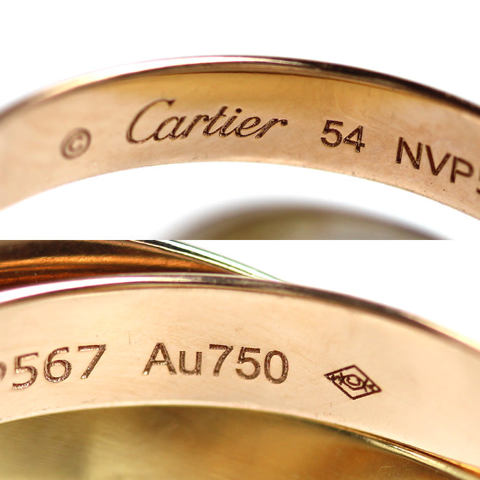 CARTIER カルティエ K18PG ピンクゴールド K18YG イエローゴールド K18WG トリニティ リング・指輪 B4234254 13.5号 54 8.4g レディース【中古】【美品】