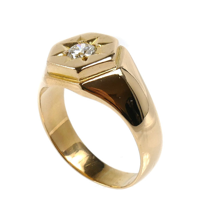 K18YG イエローゴールド リング・指輪 ダイヤモンド0.40ct 20号 12.4g メンズ【中古】