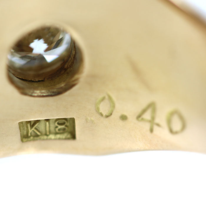 K18YG イエローゴールド リング・指輪 ダイヤモンド0.40ct 20号 12.4g メンズ【中古】