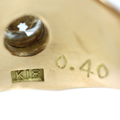 K18YG イエローゴールド リング・指輪 ダイヤモンド0.40ct 20号 12.4g メンズ【中古】