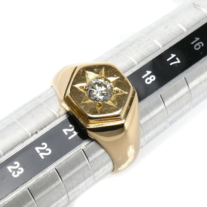 K18YG イエローゴールド リング・指輪 ダイヤモンド0.40ct 20号 12.4g メンズ【中古】