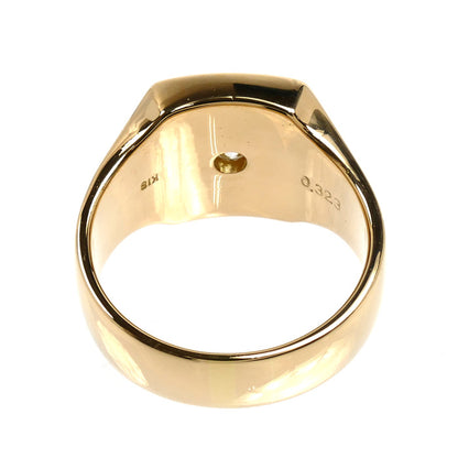 K18YG イエローゴールド 印台 リング・指輪 ダイヤモンド0.323ct 21号 18.9g メンズ【中古】【美品】