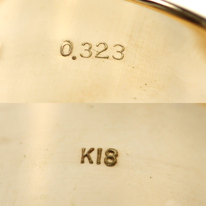 K18YG イエローゴールド 印台 リング・指輪 ダイヤモンド0.323ct 21号 18.9g メンズ【中古】【美品】