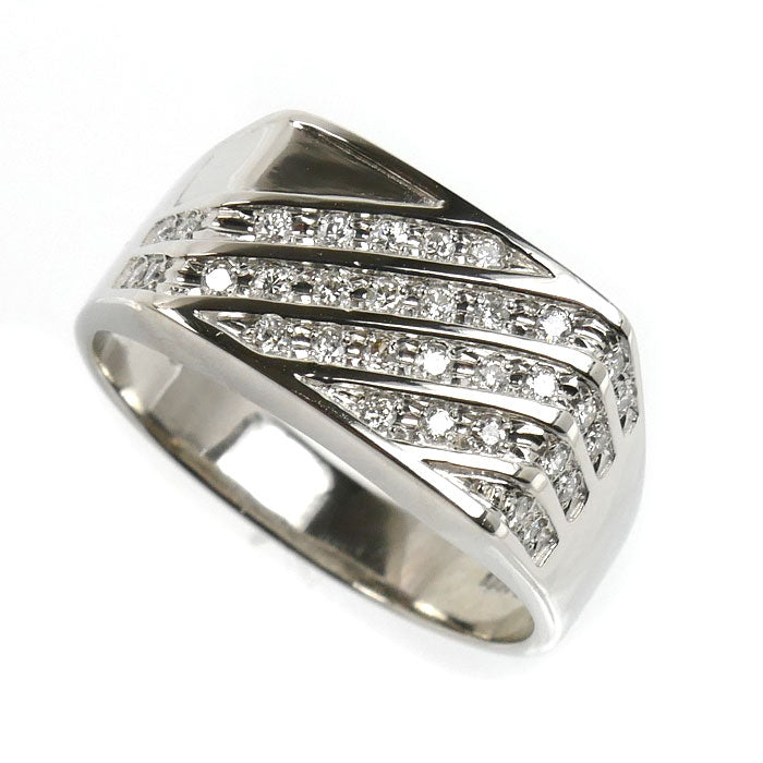Pt900プラチナ リング・指輪 ダイヤモンド0.25ct 20号 11.7g メンズ【中古】【美品】