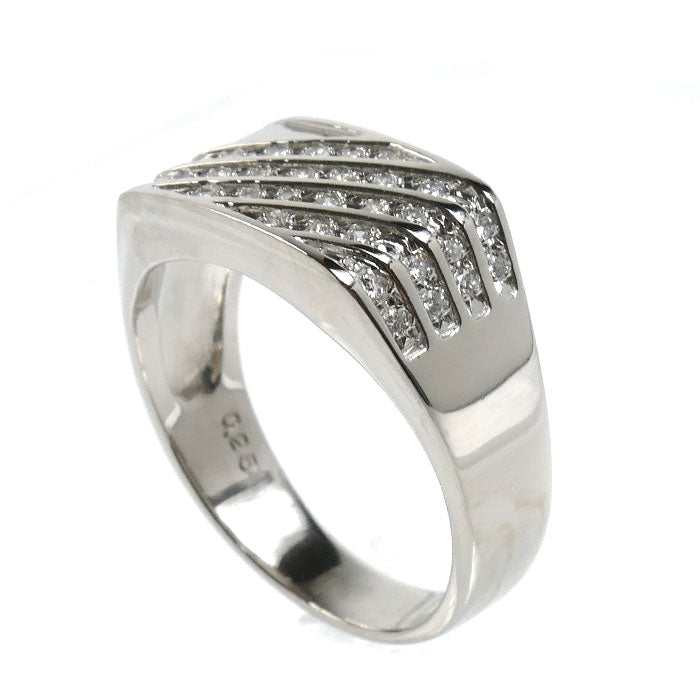 Pt900プラチナ リング・指輪 ダイヤモンド0.25ct 20号 11.7g メンズ【中古】【美品】