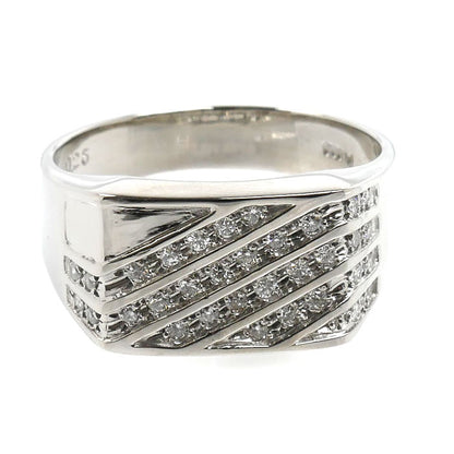 Pt900プラチナ リング・指輪 ダイヤモンド0.25ct 20号 11.7g メンズ【中古】【美品】