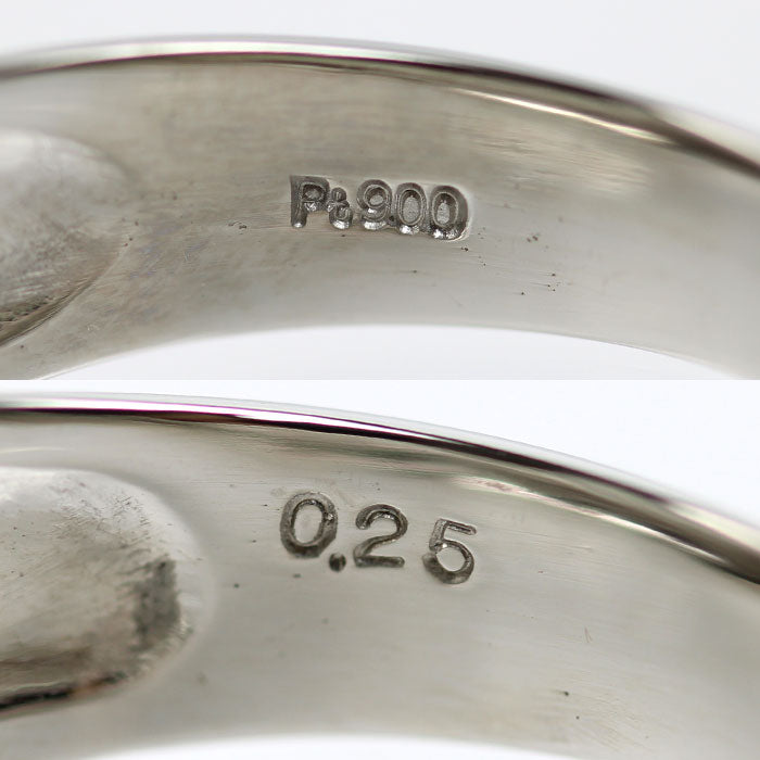 Pt900プラチナ リング・指輪 ダイヤモンド0.25ct 20号 11.7g メンズ【中古】【美品】