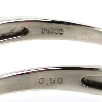 Pt900プラチナ ハーフエタニティ リング・指輪 ダイヤモンド0.50ct 12号 1.9g レディース【中古】【美品】