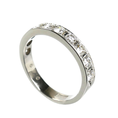 Pt900プラチナ ハーフエタニティ リング・指輪 ダイヤモンド0.49ct 7.5号 3.3g レディース【中古】