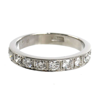 Pt900プラチナ ハーフエタニティ リング・指輪 ダイヤモンド0.49ct 7.5号 3.3g レディース【中古】
