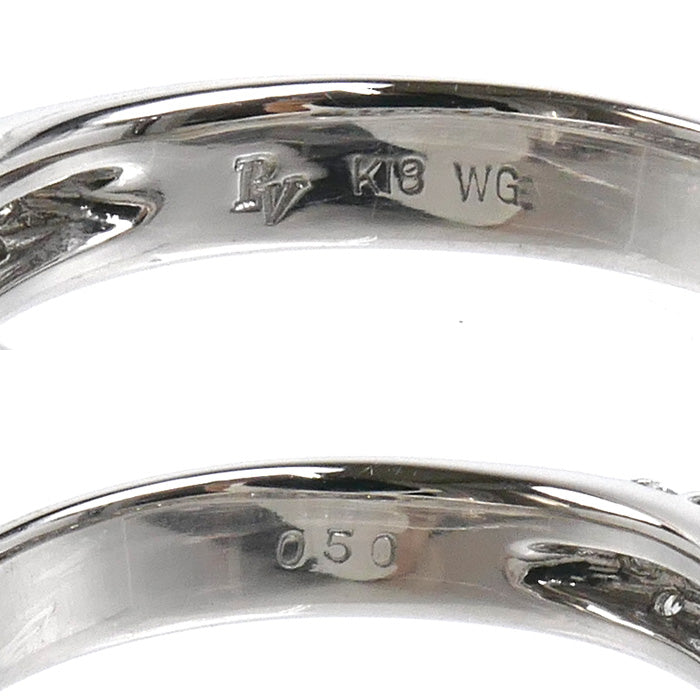 Ponte Vecchio ポンテヴェキオ K18WG ホワイトゴールド リング・指輪 ダイヤモンド0.50ct 10号 3.7g レディース【中古】【美品】