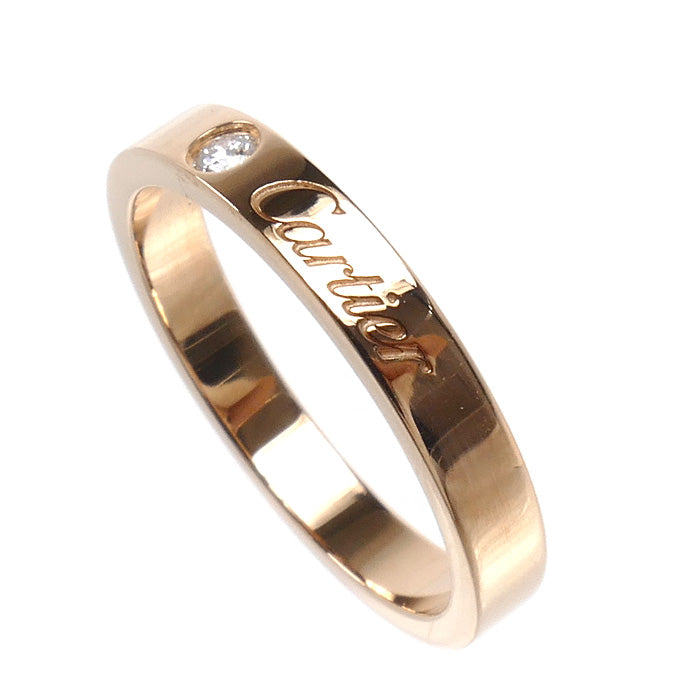 CARTIER カルティエ K18PG ピンクゴールド Cドゥ カルティエ ウェディング 1Pダイヤ リング・指輪 B4086453 ダイヤモンド 13号 53 3.8g レディース【中古】【美品】