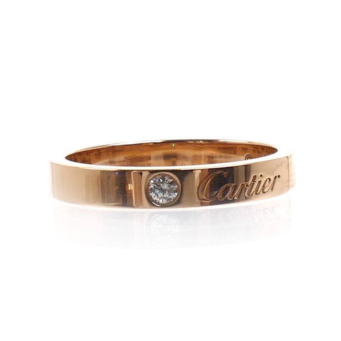 CARTIER カルティエ K18PG ピンクゴールド Cドゥ カルティエ ウェディング 1Pダイヤ リング・指輪 B4086453 ダイヤモンド 13号 53 3.8g レディース【中古】【美品】