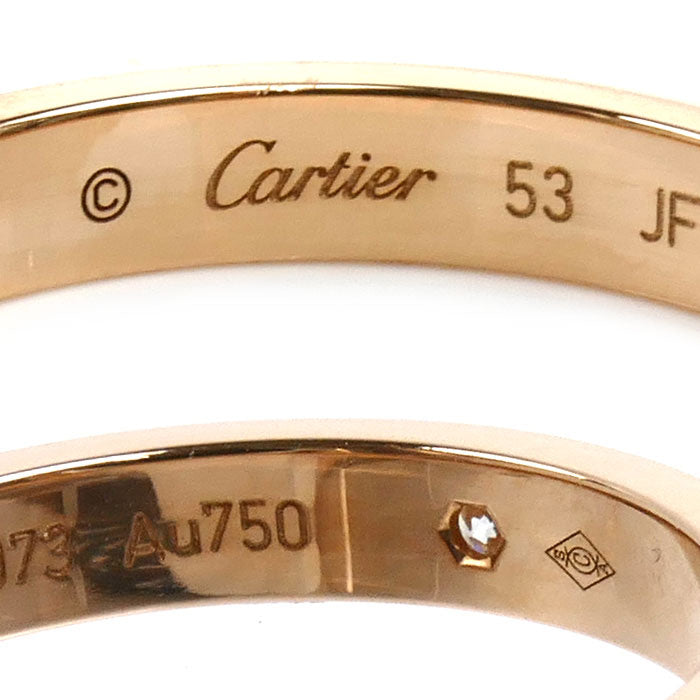CARTIER カルティエ K18PG ピンクゴールド Cドゥ カルティエ ウェディング 1Pダイヤ リング・指輪 B4086453 ダイヤモンド 13号 53 3.8g レディース【中古】【美品】