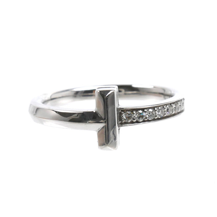 TIFFANY&Co. ティファニー K18WG ホワイトゴールド Tワン リング・指輪 67795571 ダイヤモンド 13号 4.3g レディース【中古】【美品】