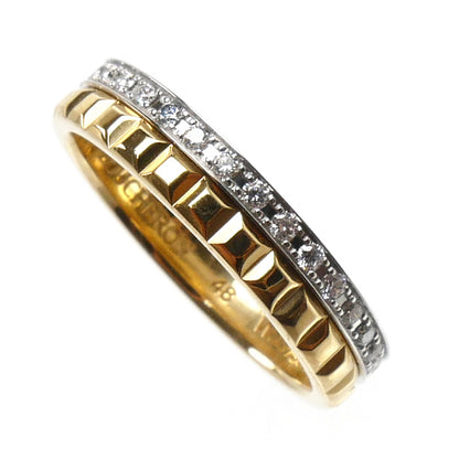 Boucheron ブシュロン K18YG イエローゴールド K18WG ホワイトゴールド キャトル ラディアント ハーフ リング・指輪 JAL00279 ダイヤモンド 8号 48 3.4g レディース【中古】【美品】