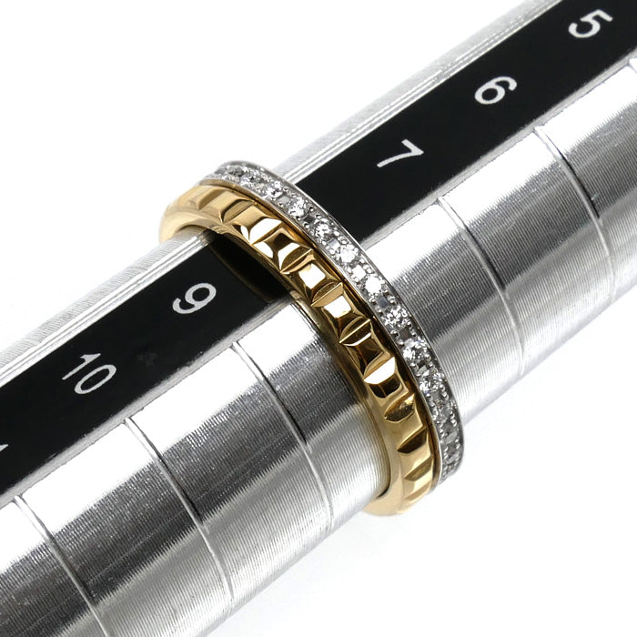 Boucheron ブシュロン K18YG イエローゴールド K18WG ホワイトゴールド キャトル ラディアント ハーフ リング・指輪 JAL00279 ダイヤモンド 8号 48 3.4g レディース【中古】【美品】