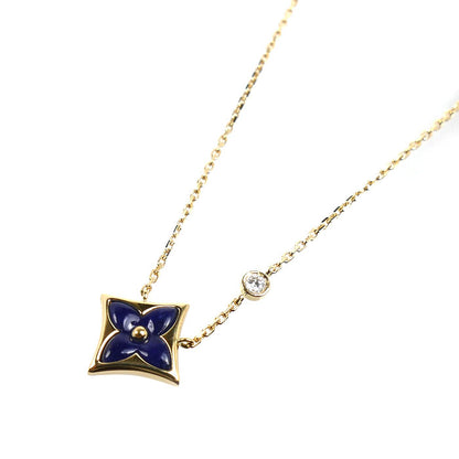 LOUIS VUITTON ルイ・ヴィトン K18YG イエローゴールド スター ブロッサムBB ネックレス Q03914 J53914 ダイヤモンド 3.9g 38.5/40.5cm ソーダライト×ダイヤモンド レディース【中古】