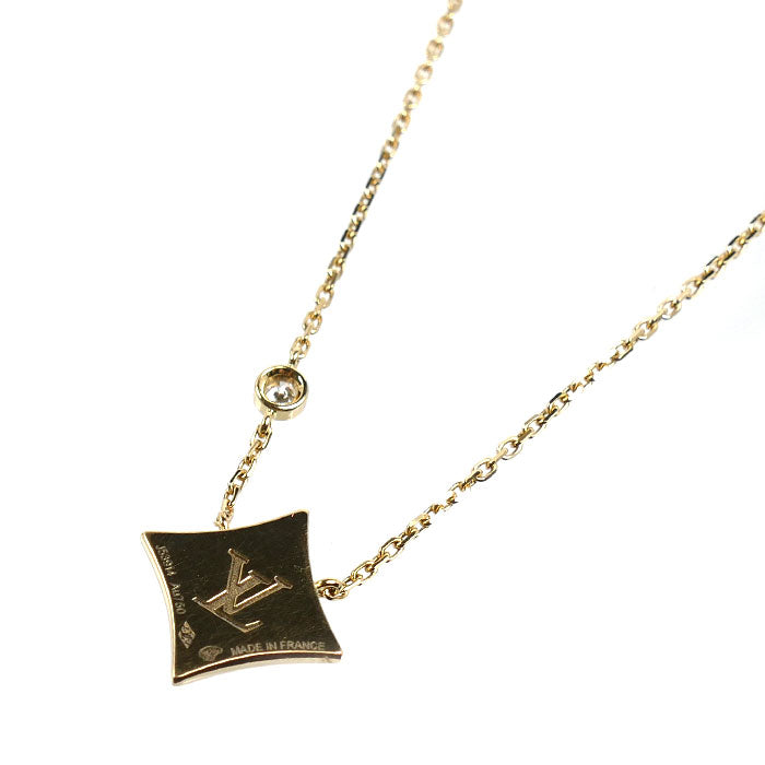 LOUIS VUITTON ルイ・ヴィトン K18YG イエローゴールド スター ブロッサムBB ネックレス Q03914 J53914 ダイヤモンド 3.9g 38.5/40.5cm ソーダライト×ダイヤモンド レディース【中古】