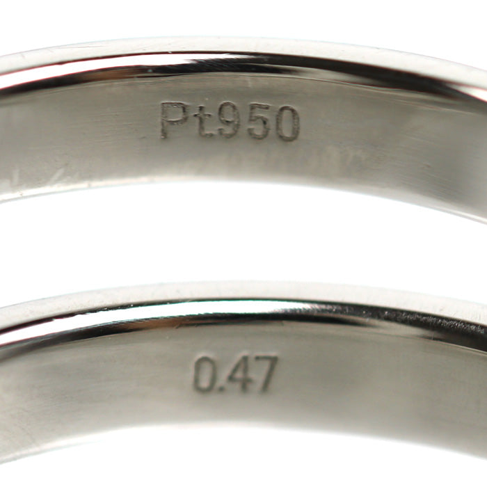 Pt950プラチナ リング・指輪 ダイヤモンド0.47ct 11号 3.2g レディース【中古】