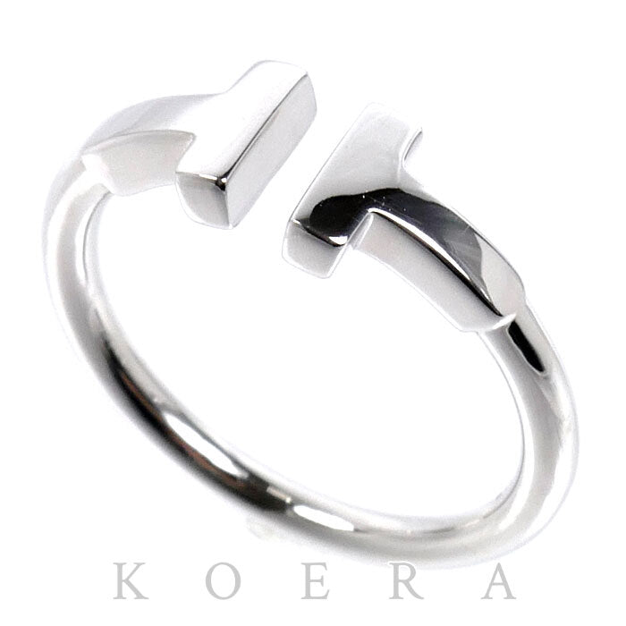 TIFFANY&Co. ティファニー K18WG ホワイトゴールド Tワイヤー リング・指輪 60148369 9号 3.3g レディース【中古】【美品】
