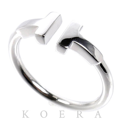 TIFFANY&Co. ティファニー K18WG ホワイトゴールド Tワイヤー リング・指輪 60148369 9号 3.3g レディース【中古】【美品】