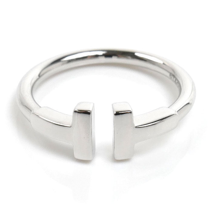 TIFFANY&Co. ティファニー K18WG ホワイトゴールド Tワイヤー リング・指輪 60148369 9号 3.3g レディース【中古】【美品】