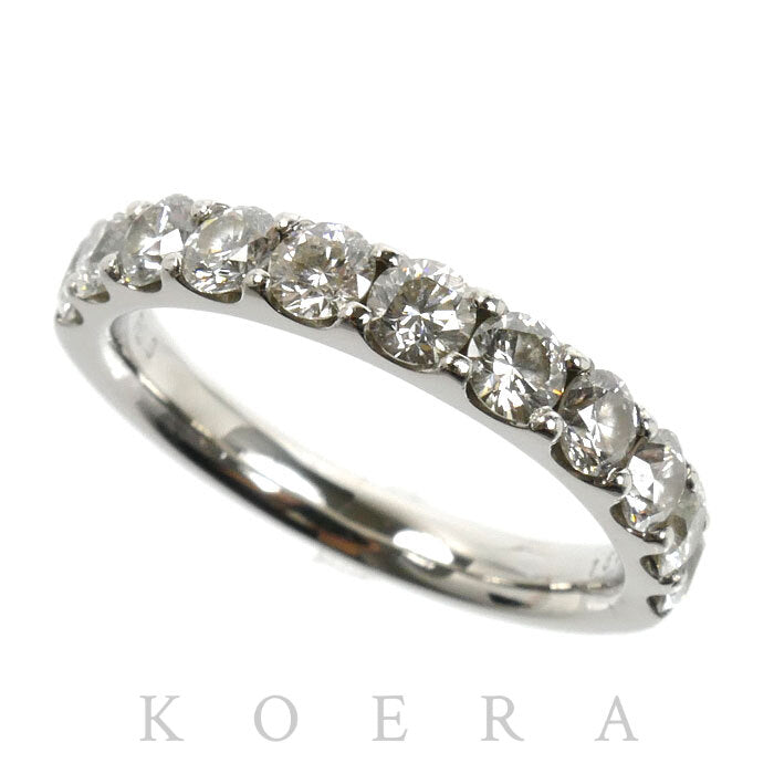 Pt950プラチナ ハーフエタニティ リング・指輪 ダイヤモンド1.50ct 14.5号 5.7g レディース【中古】【美品】