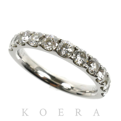 Pt950プラチナ ハーフエタニティ リング・指輪 ダイヤモンド1.50ct 14.5号 5.7g レディース【中古】【美品】