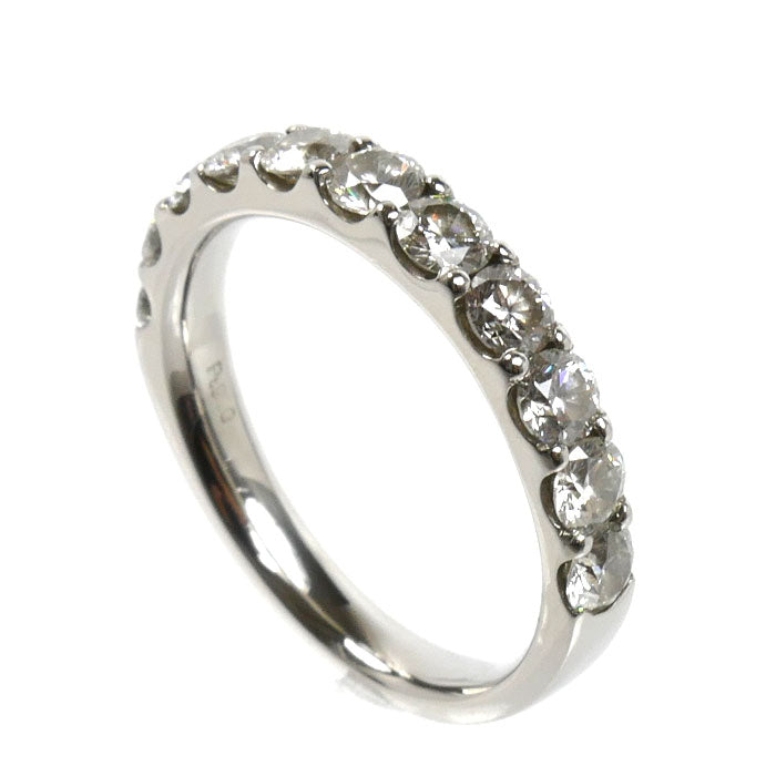 Pt950プラチナ ハーフエタニティ リング・指輪 ダイヤモンド1.50ct 14.5号 5.7g レディース【中古】【美品】