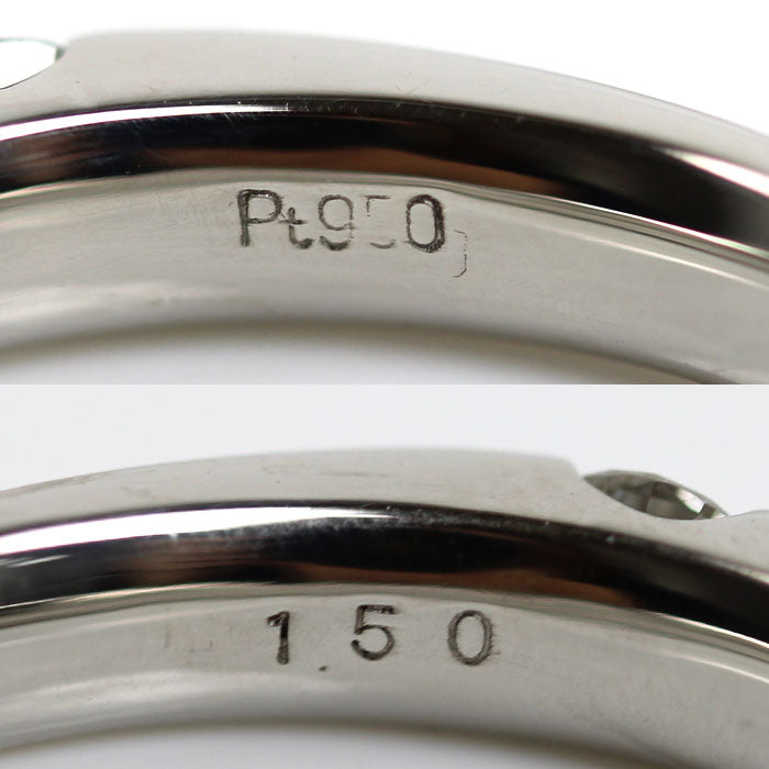 Pt950プラチナ ハーフエタニティ リング・指輪 ダイヤモンド1.50ct 14.5号 5.7g レディース【中古】【美品】