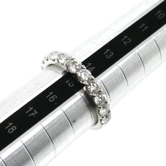 Pt950プラチナ ハーフエタニティ リング・指輪 ダイヤモンド1.50ct 14.5号 5.7g レディース【中古】【美品】