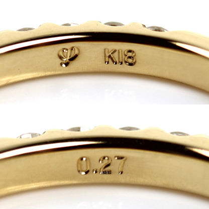 I-PRIMO アイプリモ K18YG イエローゴールド ウェスタリス リング・指輪 ダイヤモンド0.27ct 8号 1.9g ハーフエタニティ レディース【中古】【美品】