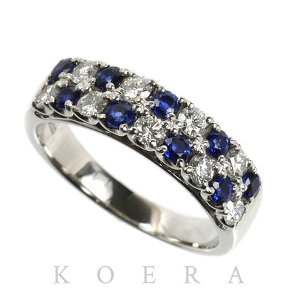 TASAKI タサキ Pt900プラチナ リング・指輪 ダイヤモンド0.47ct サファイア 14号 6.5g レディース【中古】【美品】