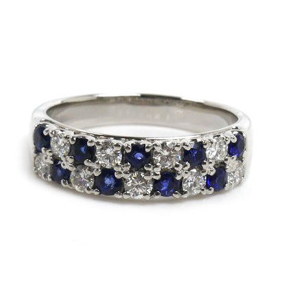 TASAKI タサキ Pt900プラチナ リング・指輪 ダイヤモンド0.47ct サファイア 14号 6.5g レディース【中古】【美品】