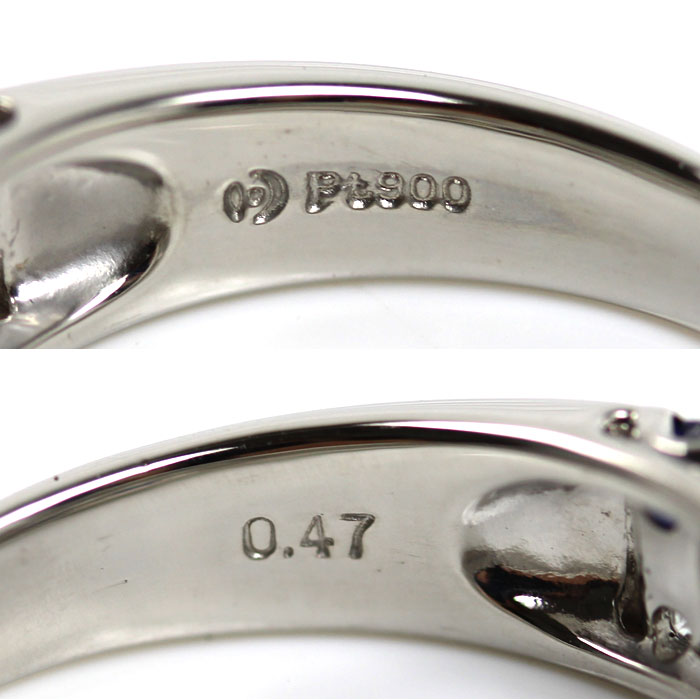 TASAKI タサキ Pt900プラチナ リング・指輪 ダイヤモンド0.47ct サファイア 14号 6.5g レディース【中古】【美品】