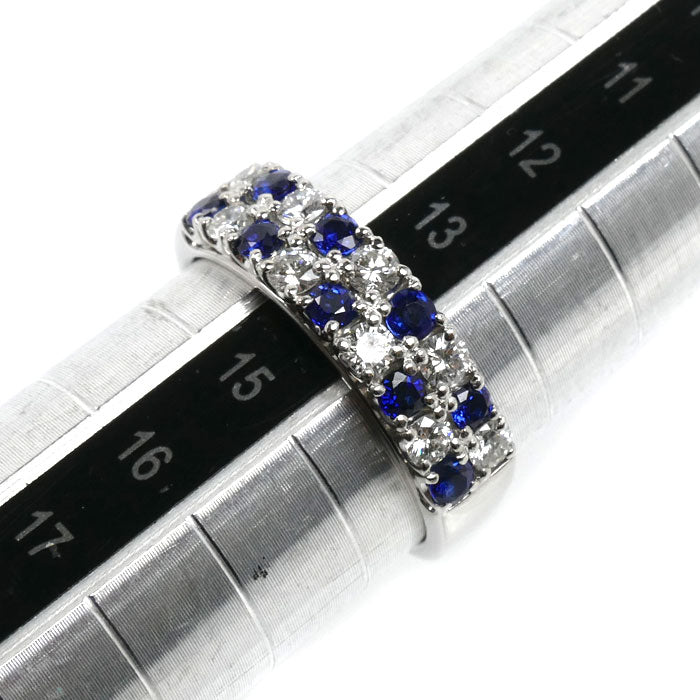 TASAKI タサキ Pt900プラチナ リング・指輪 ダイヤモンド0.47ct サファイア 14号 6.5g レディース【中古】【美品】