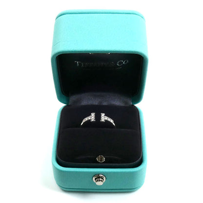 TIFFANY&Co. ティファニー K18WG ホワイトゴールド Tワイヤー ダイヤ リング・指輪 60147237 ダイヤモンド 8号 2.4g レディース【中古】【美品】