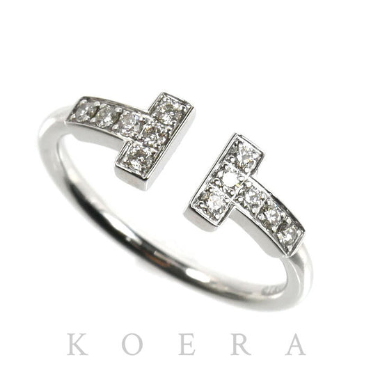TIFFANY&Co. ティファニー K18WG ホワイトゴールド Tワイヤー ダイヤ リング・指輪 60147237 ダイヤモンド 8号 2.4g レディース【中古】【美品】