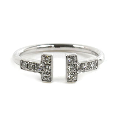 TIFFANY&Co. ティファニー K18WG ホワイトゴールド Tワイヤー ダイヤ リング・指輪 60147237 ダイヤモンド 8号 2.4g レディース【中古】【美品】