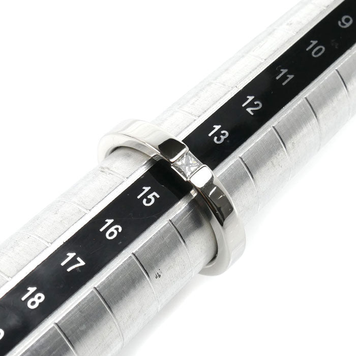 HARRY WINSTON ハリーウィンストン Pt950プラチナ プリンセスカット バンドリング リング・指輪 WBDPPCBZS10 ダイヤモンド 14号 8.1g レディース【中古】【美品】