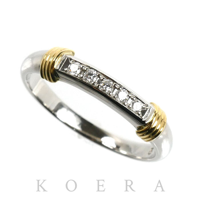 Dior ディオール Pt950プラチナ K18YG イエローゴールド リング・指輪 ダイヤモンド 15号 3.9g レディース【中古】【美品】
