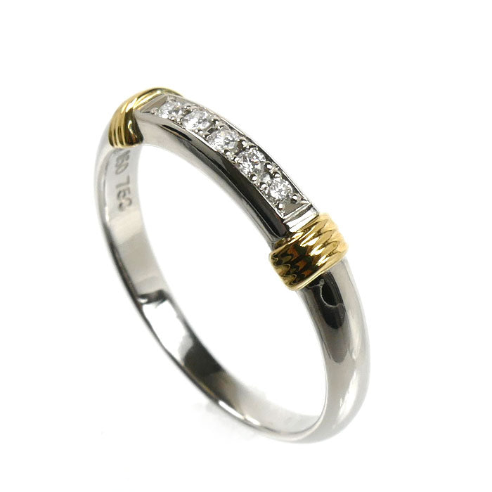 Dior ディオール Pt950プラチナ K18YG イエローゴールド リング・指輪 ダイヤモンド 15号 3.9g レディース【中古】【美品】