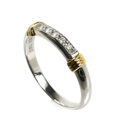 Dior ディオール Pt950プラチナ K18YG イエローゴールド リング・指輪 ダイヤモンド 15号 3.9g レディース【中古】【美品】