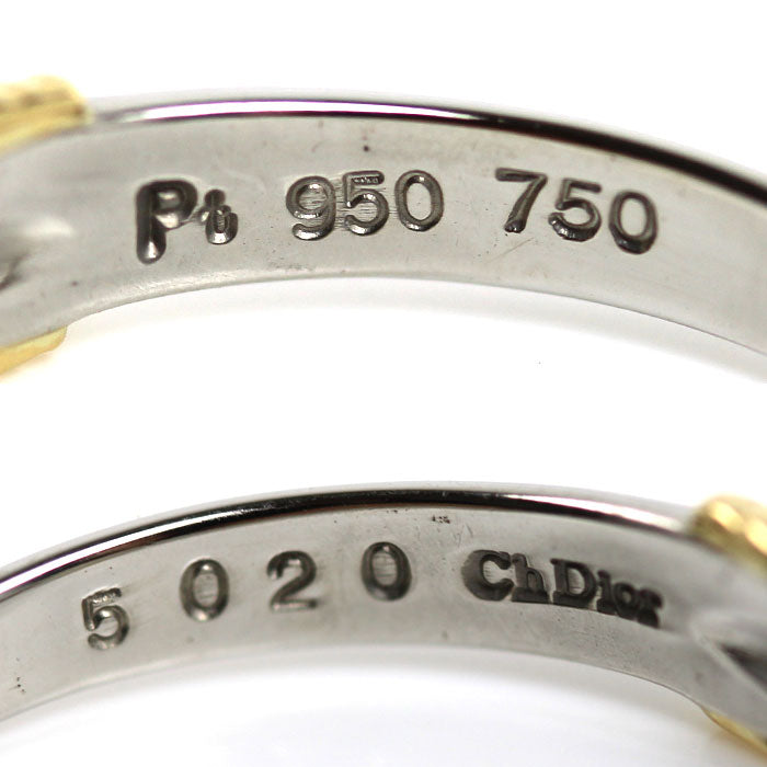 Dior ディオール Pt950プラチナ K18YG イエローゴールド リング・指輪 ダイヤモンド 15号 3.9g レディース【中古】【美品】