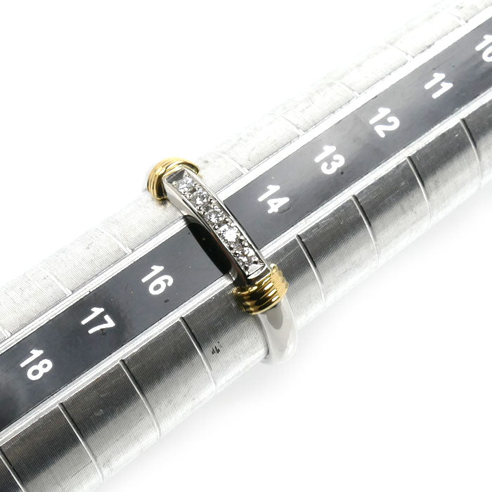 Dior ディオール Pt950プラチナ K18YG イエローゴールド リング・指輪 ダイヤモンド 15号 3.9g レディース【中古】【美品】