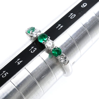 Pt900プラチナ リング・指輪 ダイヤモンド0.43ct エメラルド0.27ct 12号 4.4g レディース【中古】